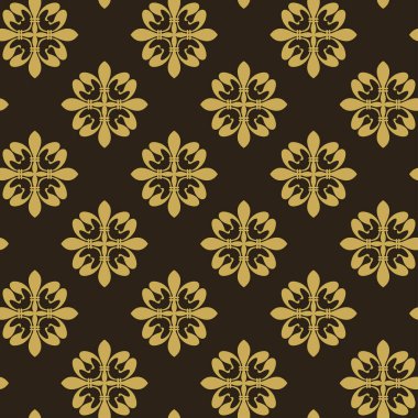 Vektör arkaplan modeli. Modern zarif doku. Duvar kağıdı tasarımı için kusursuz desen. Siyah arkaplanda altın elementler