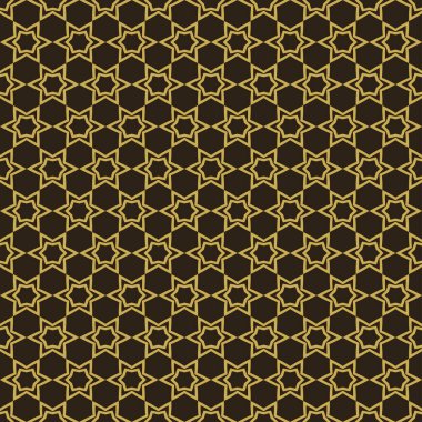 Geometrik arkaplan, pürüzsüz süsleme deseni. Siyah üzerine altın. Duvar kağıdı dokusu. Vektör grafikleri
