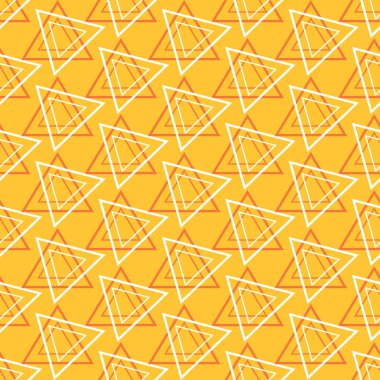 Turuncu tonda üçgenler ve modern tarzda kompozisyonu olan geometrik arkaplan. Duvar kağıdı için kusursuz bir arkaplan. Vektör illüstrasyonu.