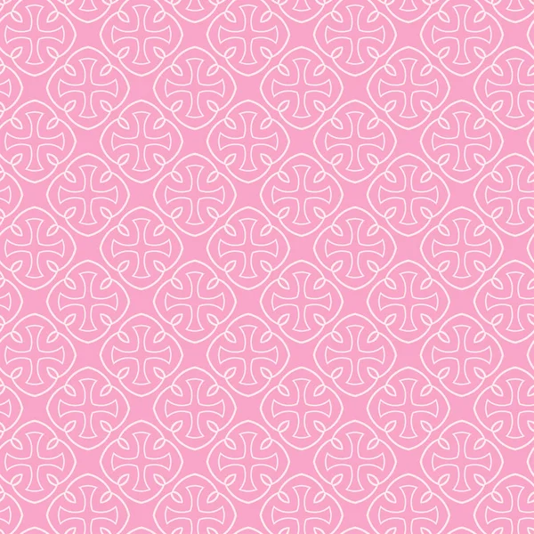 ベクトル背景パターン 抽象幾何学的質感 壁紙デザインのためのシームレスなパターン ピンクの背景に白い飾り — ストックベクタ
