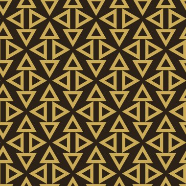 Arkaplan modeli. Soyut geometrik doku. Duvar kağıdı tasarımı için kusursuz desen. Siyah arkaplanda altın bir süs