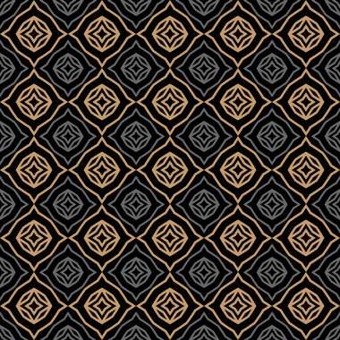 Moda geometrik arka plan modeli. Duvar kağıdı tasarımı için kusursuz desen. Altın ve siyah renkler
