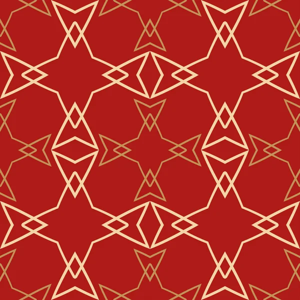 Modern Geometrisch Patroon Decoratieve Achtergrond Vector Kleuren Rood Goud Naadloze — Stockvector