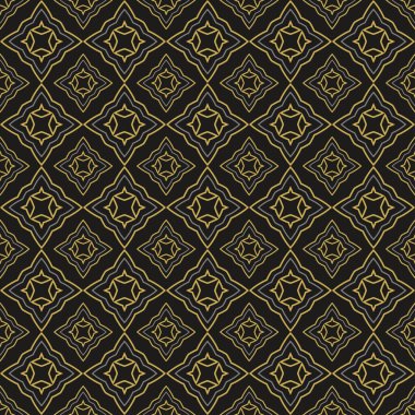 Tasarımınız ve vektör grafiğiniz için siyah arkaplan üzerinde modern geometrik süslemeler.