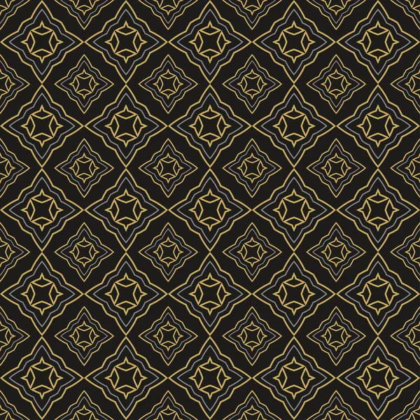 Modern Geometric Ornament Black Background Seamless Textile Wallpaper Your Design — Stock Vector