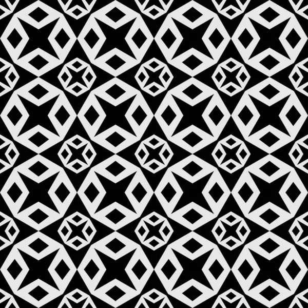 モザイクの背景パターン 背景画像は黒と白 シームレスな幾何学 — ストックベクタ