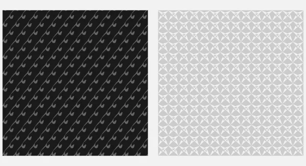 Set Black White Pattern — Stock Vector