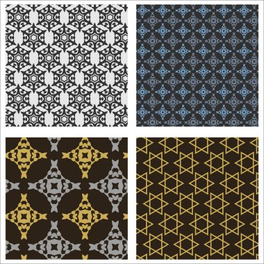 Geometrik arkaplan kalıpları. Duvar kağıdı dokusu. Vektör seti