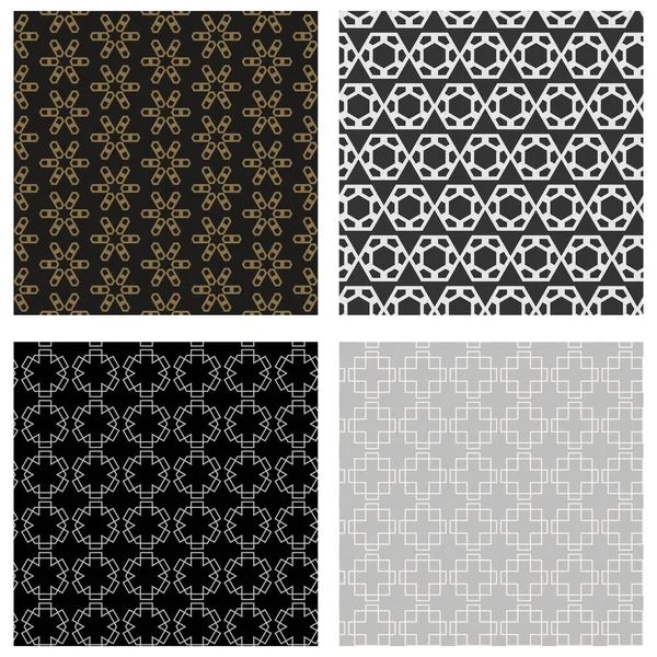 Modernos Patrones Geométricos Fondo Colores Imagen Negro Blanco Oro Gris — Archivo Imágenes Vectoriales