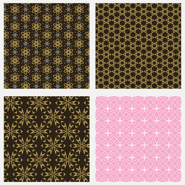 Patrones Decorativos Fondo Colores Negro Oro Rosa Fondo Pantalla Patrón — Archivo Imágenes Vectoriales