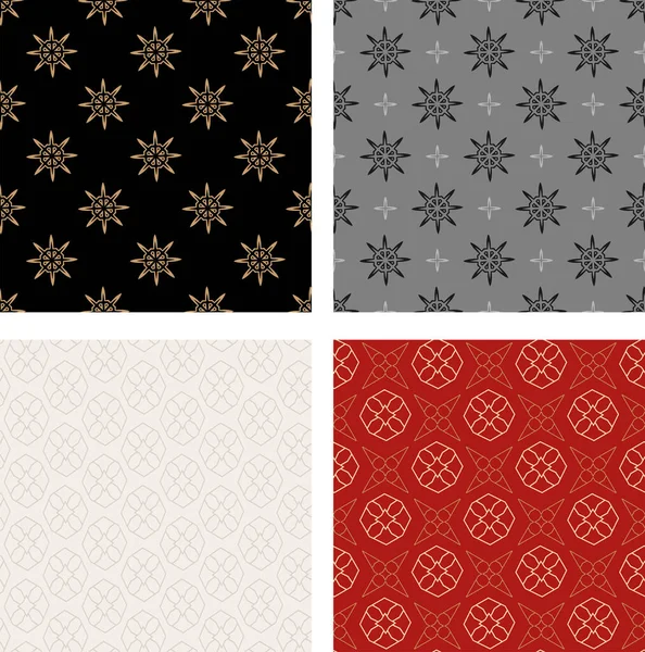 Patrones Fondo Decorativo Con Estilo Colores Negro Dorado Gris Rojo — Archivo Imágenes Vectoriales