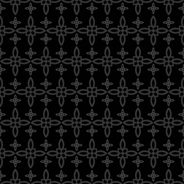 Koyu arkaplan, siyah arkaplanda gri desen, geometrik dikişsiz duvar kağıdı - vektör resmi