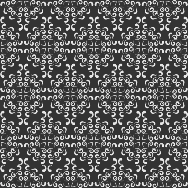 Zwart Wit Decoratieve Achtergrond Patroon Sierlijke Naadloze Behang Textuur Vectorillustratie — Stockvector