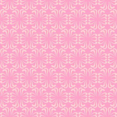 Dekoratif dekoratif süslemeli pembe arkaplan deseni - kusursuz duvar kağıdı dokusu. Vektör illüstrasyonu