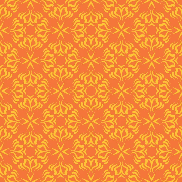 Oranje Achtergrond Decoratieve Ornament Naadloze Behang Textuur Vector Grafische — Stockvector