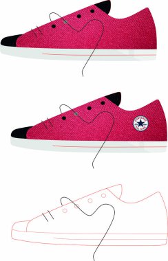 Beyaz arkaplanda kırmızı spor ayakkabı