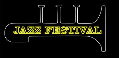 Caz festivali için siyah arkaplan logosu