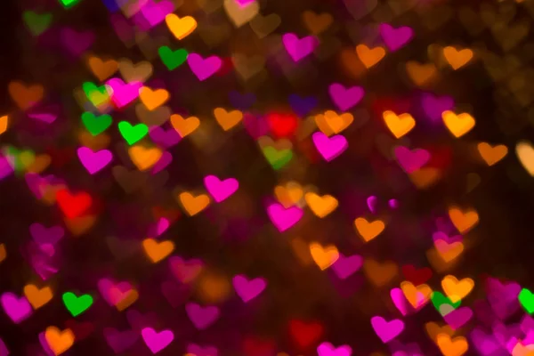 Harten Achtergrond Abstract Beeld Valentijnsdag Liefde Bokeh Glans Gloed — Stockfoto