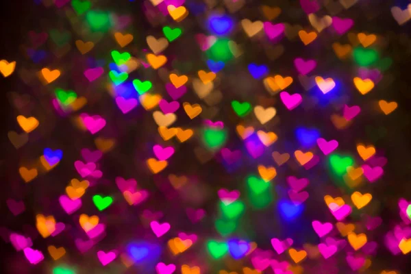 Cuori Sfondo Quadro Astratto Giorno San Valentino Amore Brilla Bokeh — Foto Stock