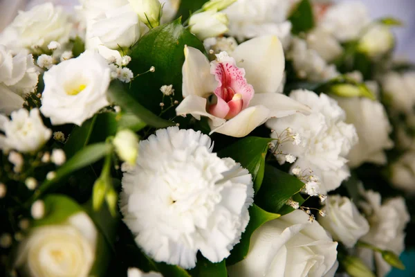 Bröllop Brudbukett Blommor Romantisk Blommande Inredning Dekoration Bankett — Stockfoto