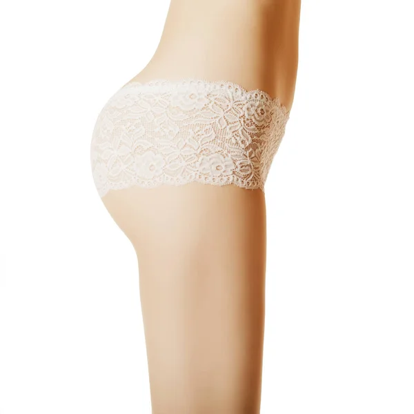 Cuerpo Una Mujer Muslos Bragas Blancas Concepto Sobre Tema Celulitis —  Fotos de Stock