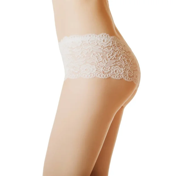 Cuerpo Una Mujer Muslos Bragas Blancas Concepto Sobre Tema Celulitis —  Fotos de Stock