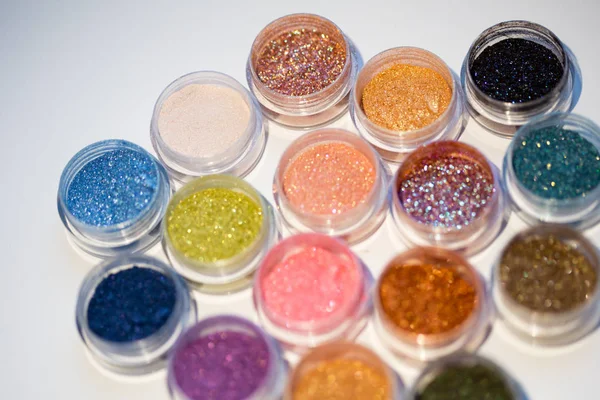 Cosméticos Pigmentos Para Maquillaje Ojos Labios Cara Cuerpo Polvos Multicolores — Foto de Stock