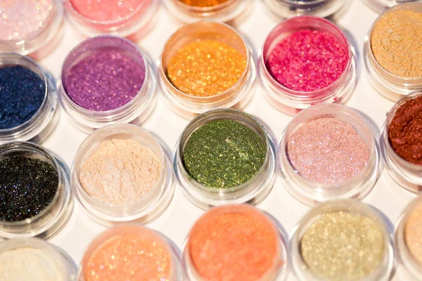 Cosméticos Pigmentos Para Maquillaje Ojos Labios Cara Cuerpo Polvos Multicolores — Foto de Stock