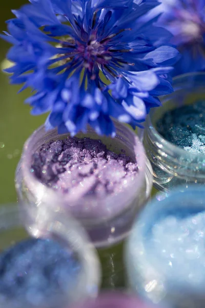 Cosméticos Pigmentos Para Maquillaje Ojos Labios Cara Cuerpo Polvos Multicolores — Foto de Stock