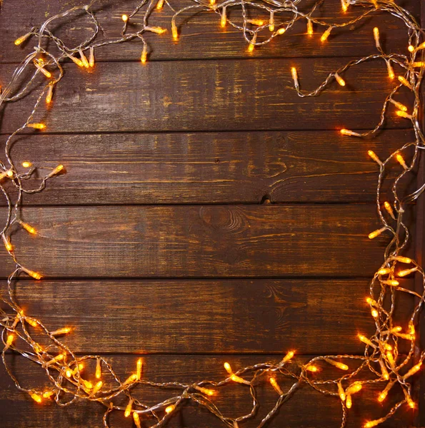 Fondo Madera Con Luces Brillantes Con Espacio Libre Para Demostración — Foto de Stock