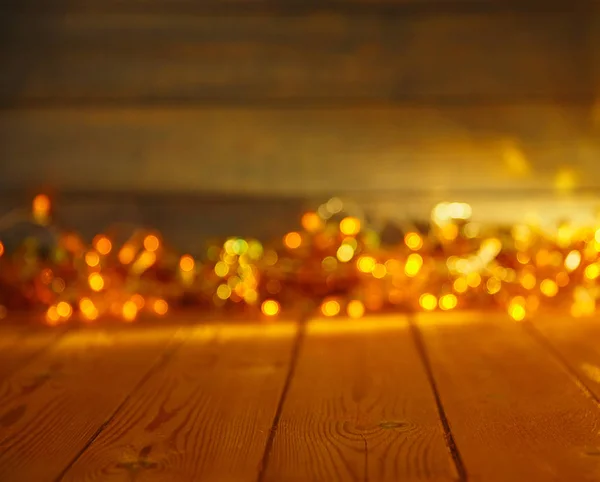 Fondo Madera Con Luces Brillantes Con Espacio Libre Para Demostración — Foto de Stock