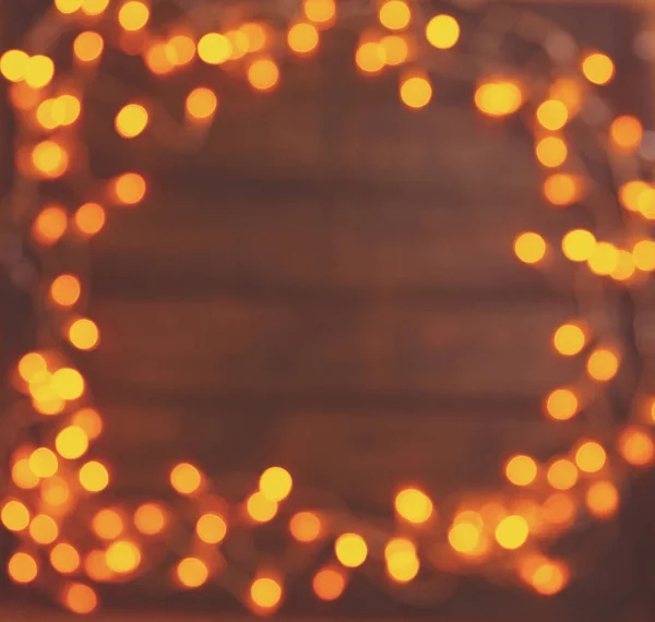 Fondo Madera Con Luces Brillantes Con Espacio Libre Para Demostración —  Fotos de Stock