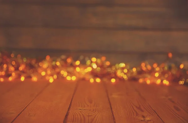 Fondo Madera Con Luces Brillantes Con Espacio Libre Para Demostración — Foto de Stock