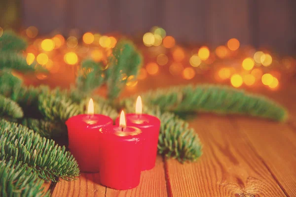 Cartão Natal Antecedentes Sobre Tema Festa Ano Novo Abeto Decorado — Fotografia de Stock