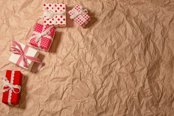 Gifts Crumpled Kraft Paper Stock Image