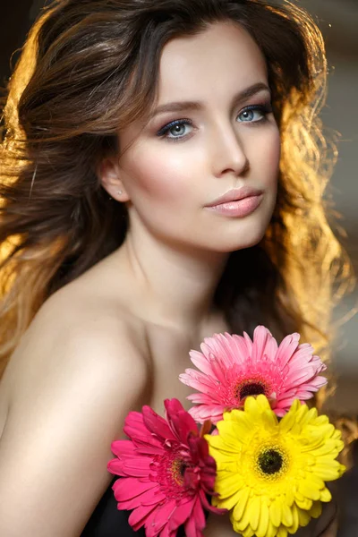 Portret Młodej Kobiety Piękne Piękna Dziewczyna Model Obrazek Stockowy