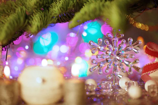 Tarjeta Navidad Los Antecedentes Sobre Tema Velada Año Nuevo Abeto —  Fotos de Stock