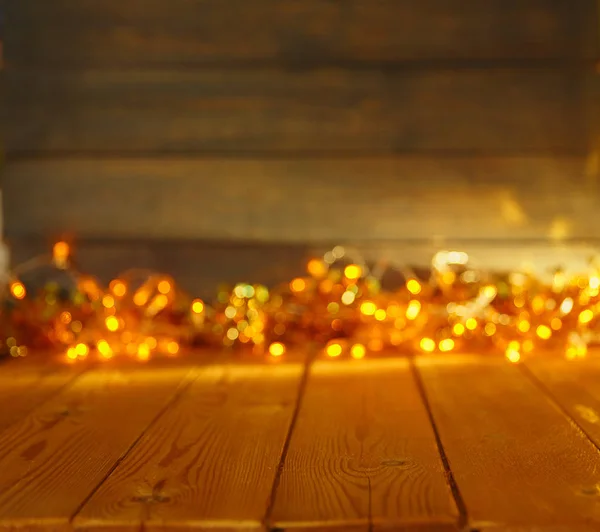 Fondo Madera Con Luces Brillantes Con Espacio Libre Para Demostración — Foto de Stock