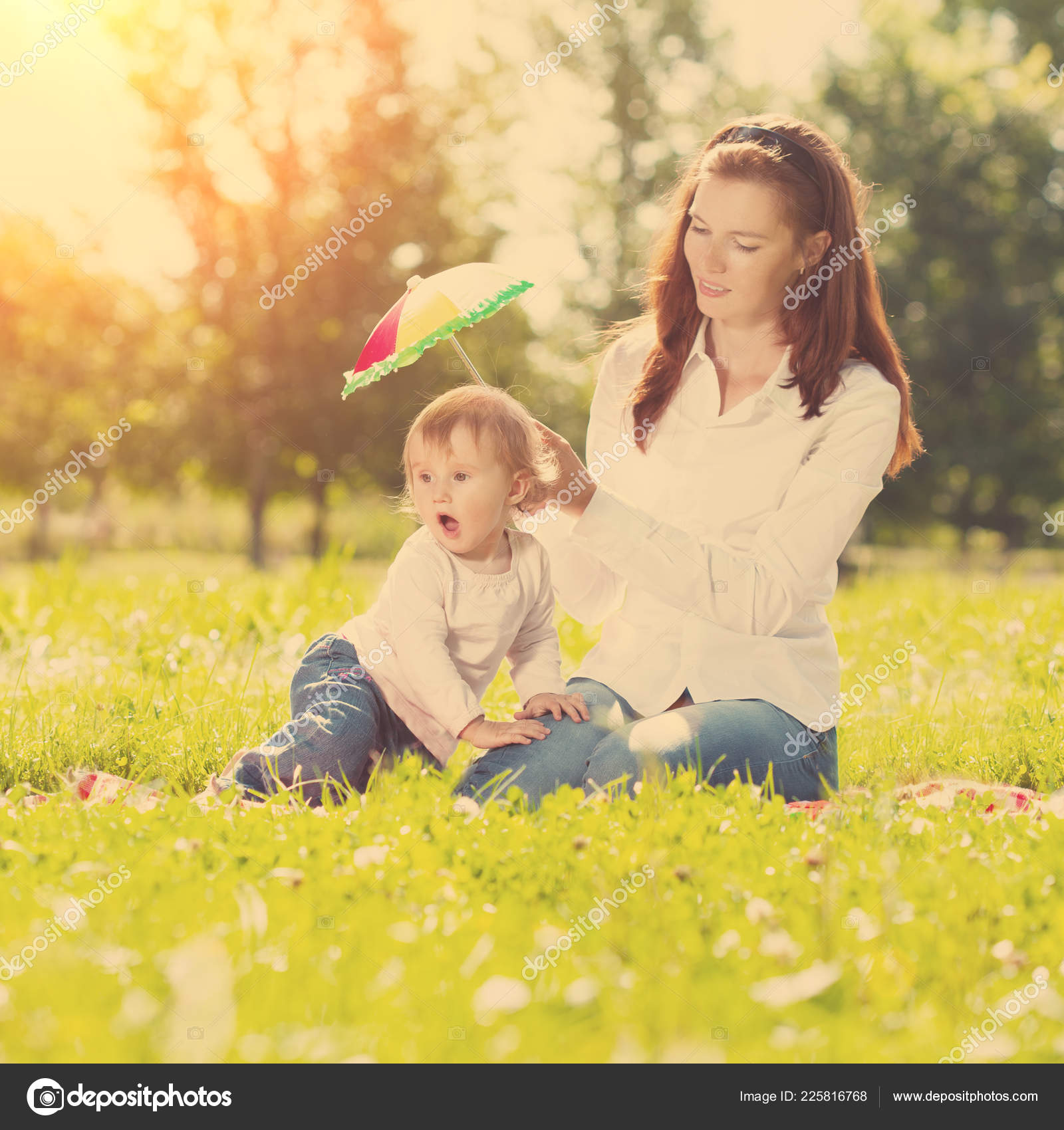 beautiful mom and baby