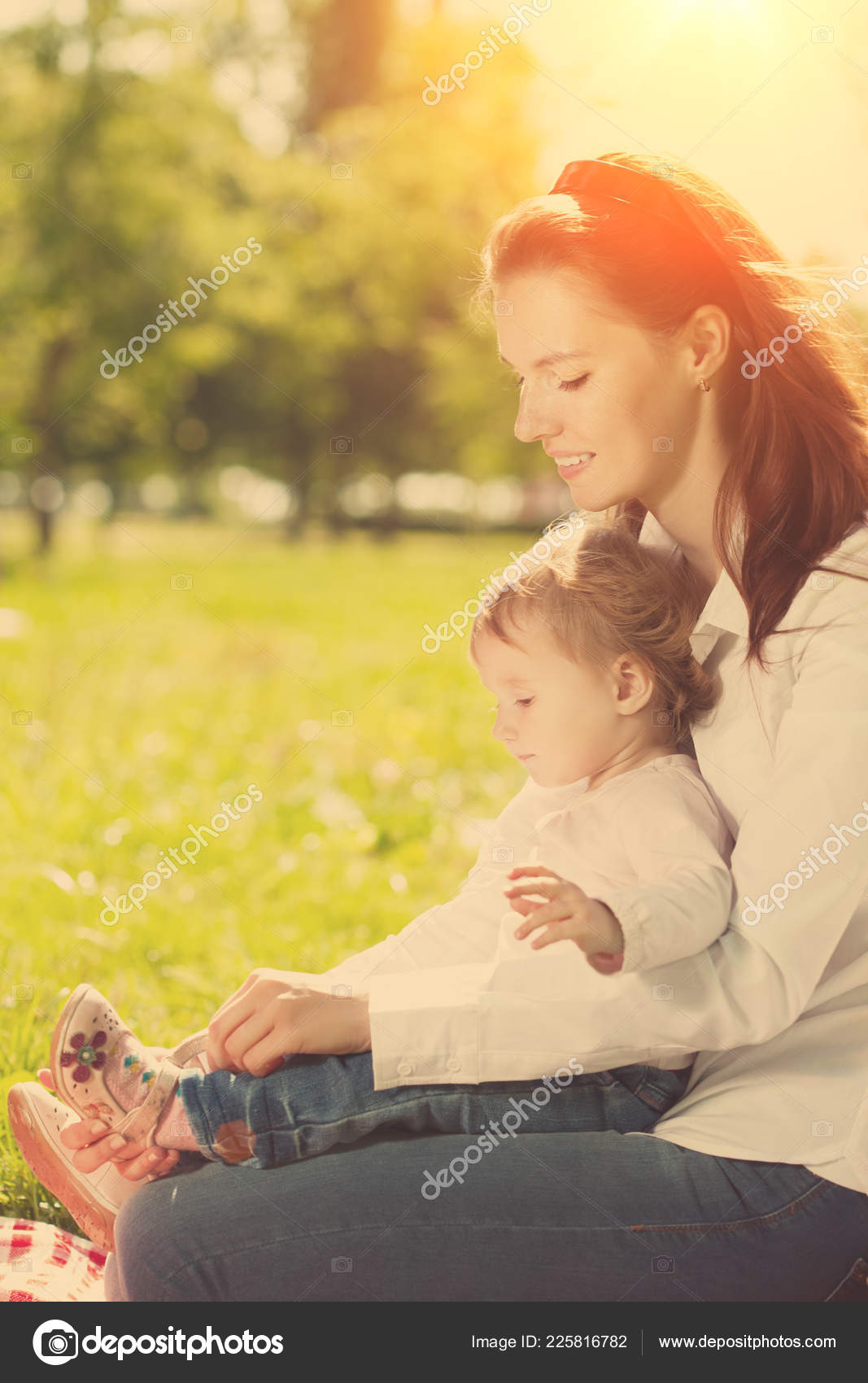 beautiful mom and baby