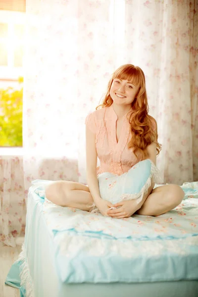 Cute Young Girl Children Bedroom — Stock Photo, Image