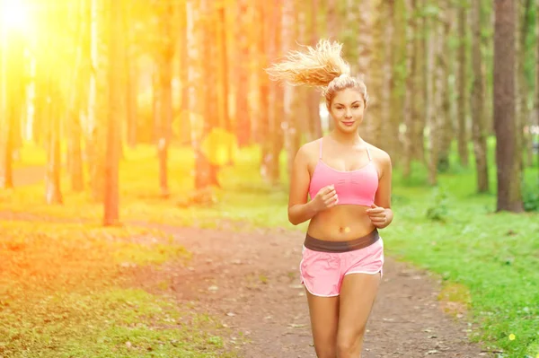 Young Woman Sports Running Park — Stock Photo, Image