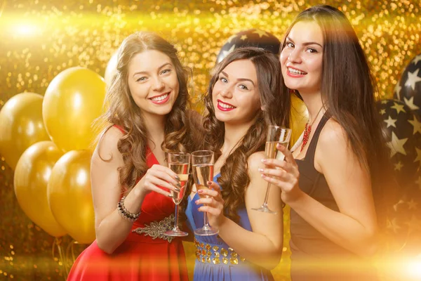 Party Dívky Tančí Klubu Ženy Slaví Svátek Narozeniny Nebo Nový Royalty Free Stock Obrázky