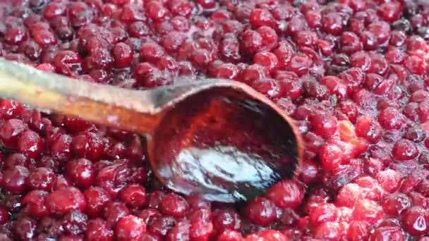 Homemade Sweet Cherry Jam — Stock Video