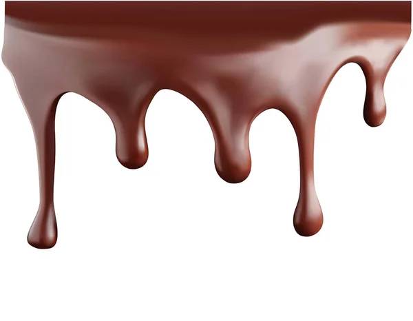 Шоколадні Потоки Ізольовані Білому Векторна Ілюстрація — стоковий вектор