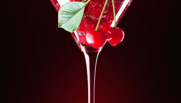 Cherries Martini Glass — Stock Photo, Image