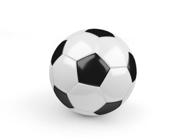 Futbol topu beyaz kırpma yoluyla izole. 3D render