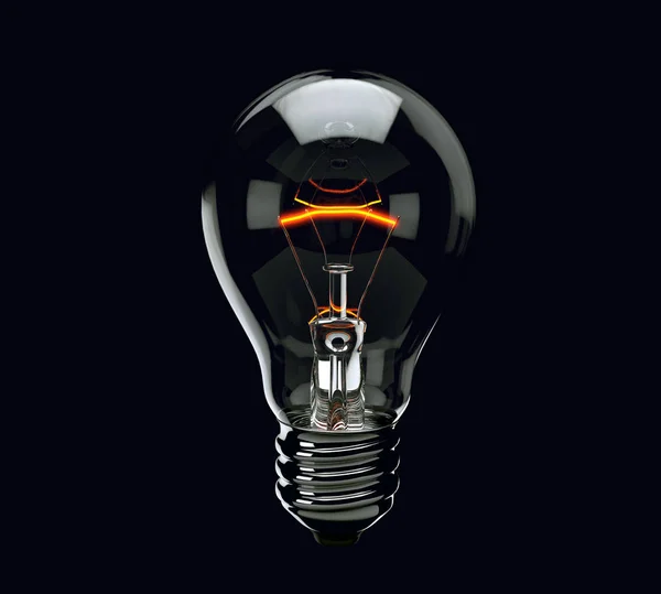 Light bulb on black background. 3d render — Stock Photo, Image