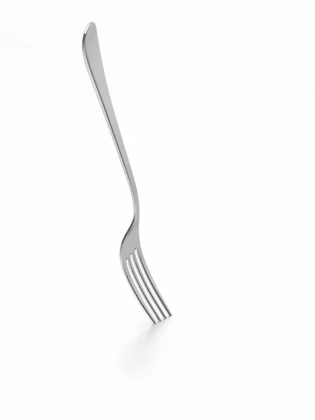 Tavolo pugnalato alla forchetta. rendering 3d — Foto Stock