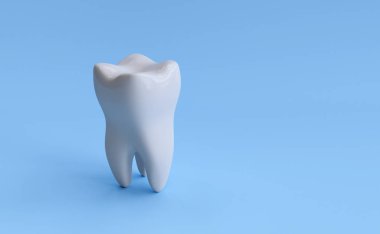 Diş kırpma yolu ile mavi arka plan üzerinde izole. 3d render 